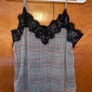Abercrombie & Fitch Black Lace Plaid Cami